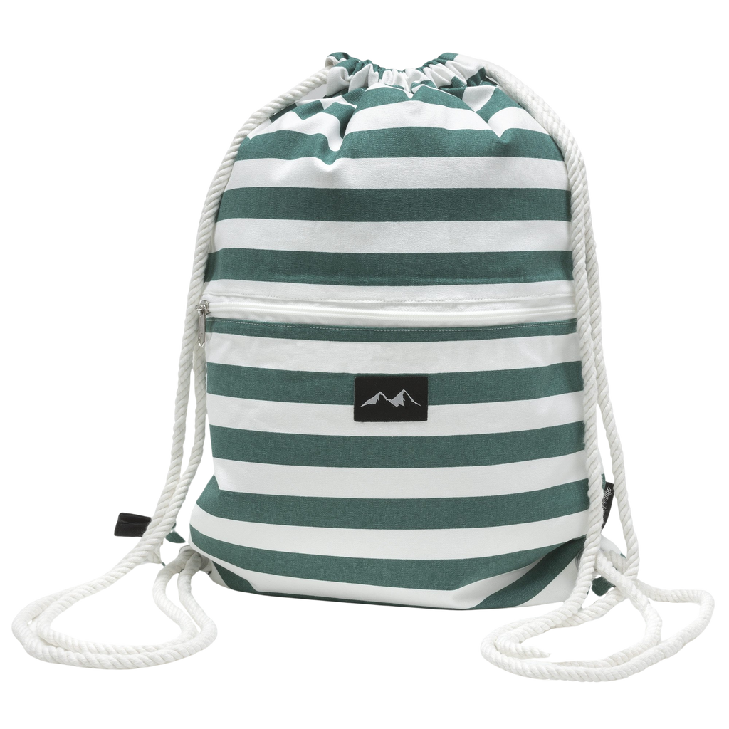 Santa Perago Turnbeutel grün-weiß mit Außentasche
