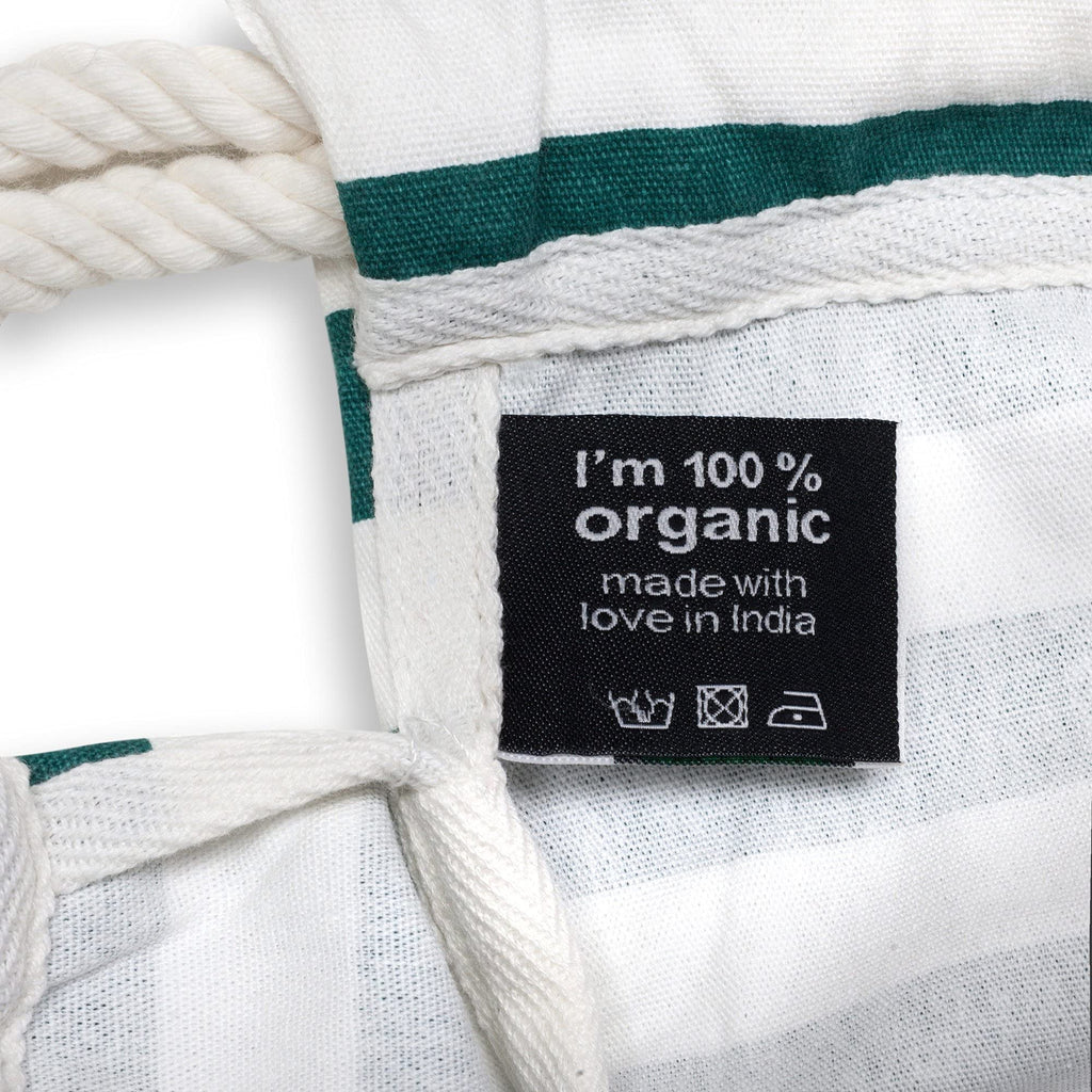 Santa Perago Turnbeutel grün-weiß mit Außentasche